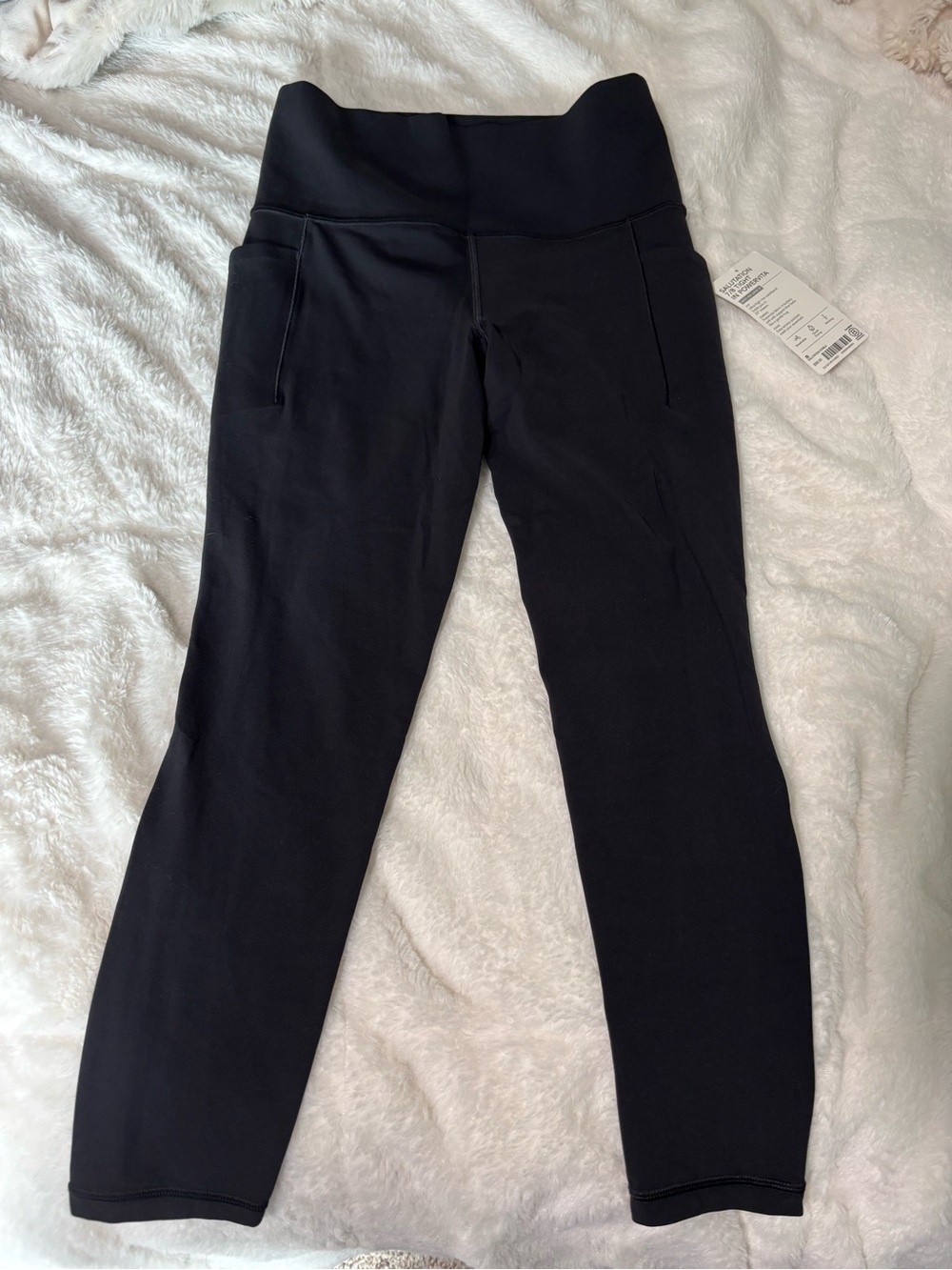 Athleta Black Womens Salutation 7/8 High-Waist Performance Active Tight Leggings